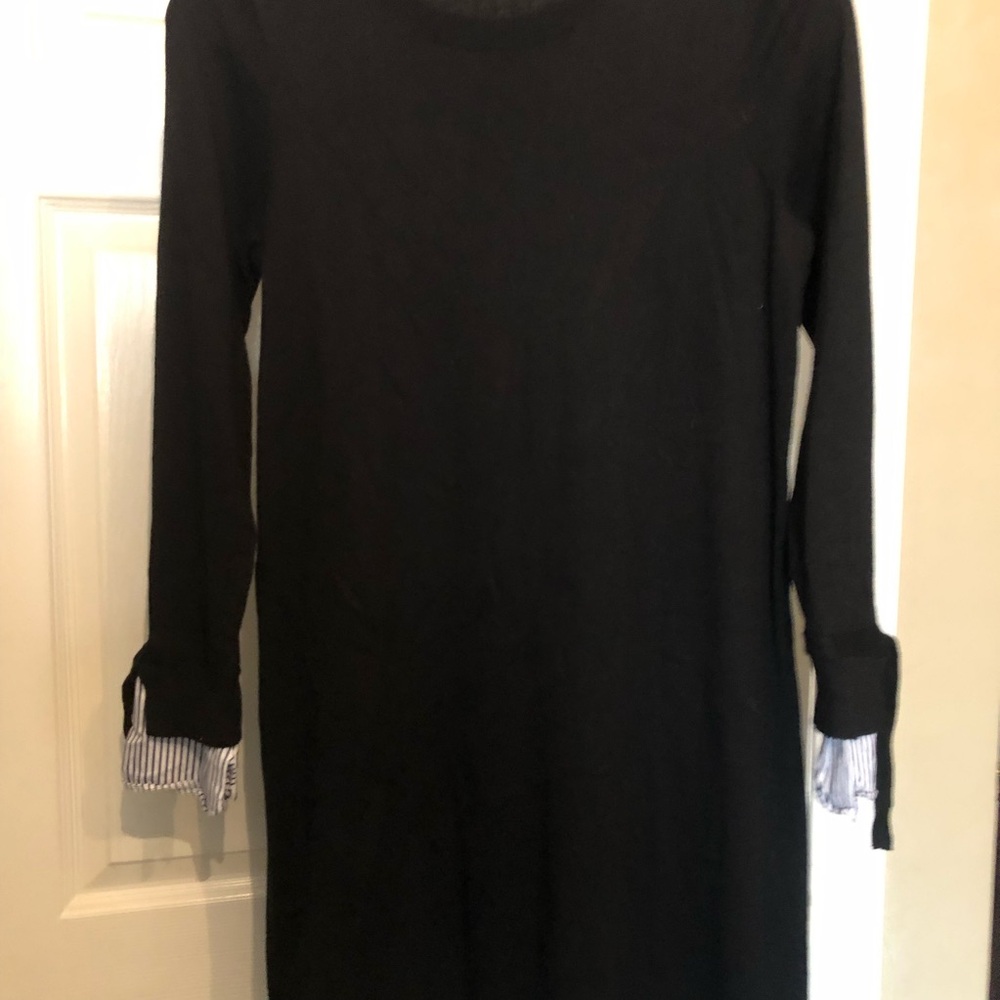 LOFT Black Sweater Dress with cuff details Size Small
